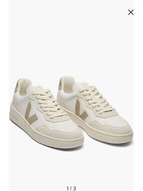 Veja V-10 Cream Leather Sneakers